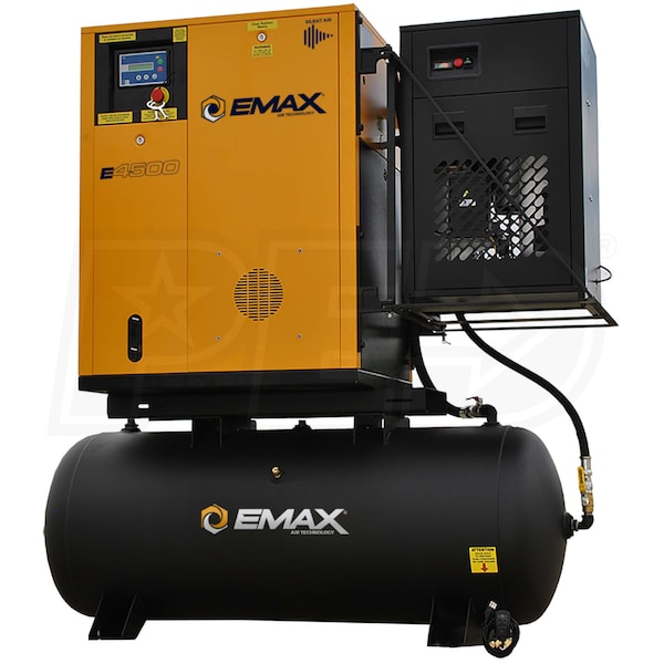 EMAX   7.5-HP 120-Gallon Rotary Screw Air Compressor Fully Packaged w/ Dryer (208-230V 3-Phase)