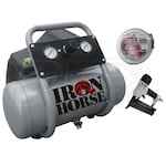 Iron Horse 1-HP 2-Gallon Oil-Free Hot Dog Compressor w/ 25' Air Hose & 2