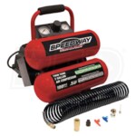Speedway 2-Gallon Twin Stack Portable Air Compressor w/ Kit