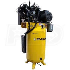 View EMAX Industrial Plus Patented Silent Air 10-HP 80-Gallon Two-Stage Air Compressor (460V 3-Phase)