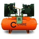 C-Aire 15-HP 120-Gallon Duplex Two-Stage Air Compressor (208-230V 3-Phase) Fully Packaged