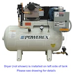 Powerex STS 3-HP 30-Gallon Oil-Less Open Scroll Air Compressor w/ Refrigerated Dryer (208/230V 3-Phase 116 PSI)