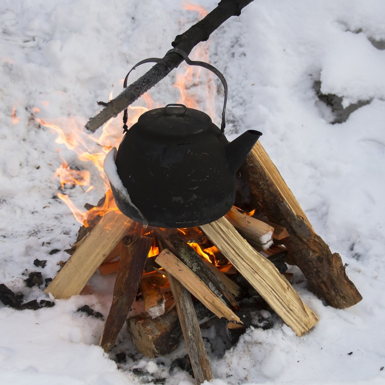 Using Fire and a Cooker in the Winter