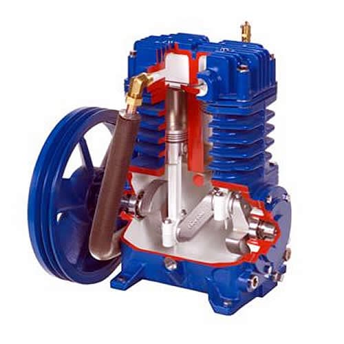 2-stage air compressor pump interior