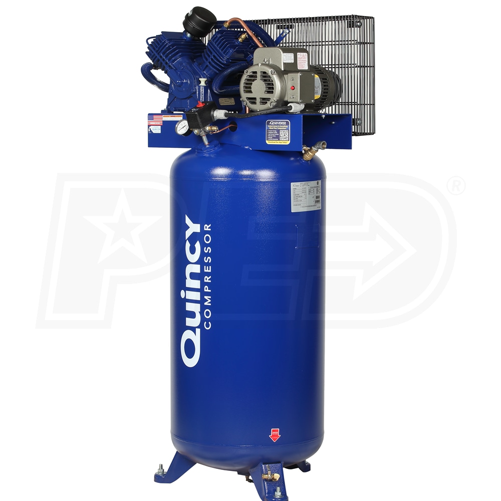 Quincy 2V41C60VC QT54 Pro 5HP 60Gallon TwoStage Air Compressor 230V