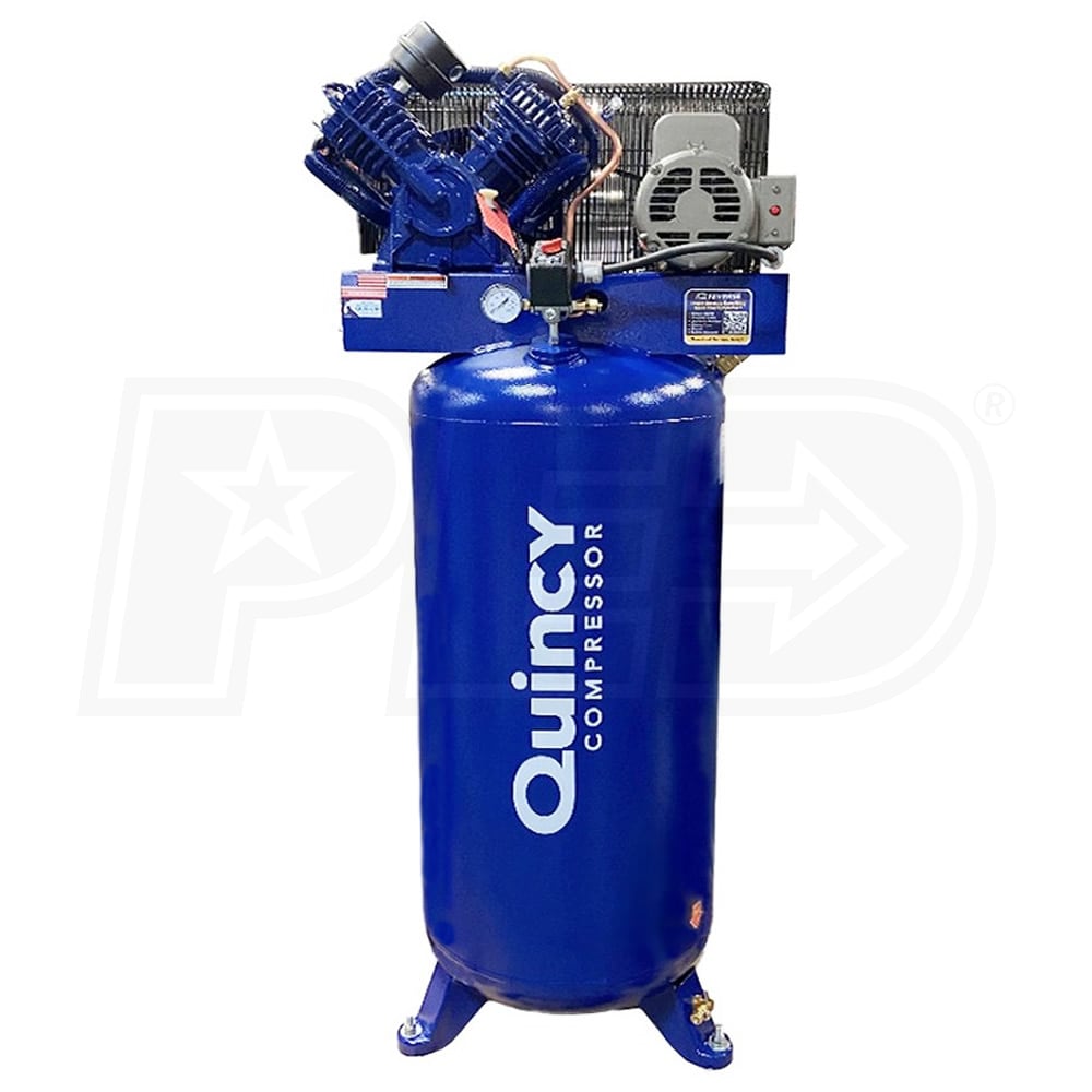 Geweldig opwinding Email schrijven Quincy 2V41C60VC QT-54 Pro 5-HP 60-Gallon Two-Stage Air Compressor 230V  1-Phase