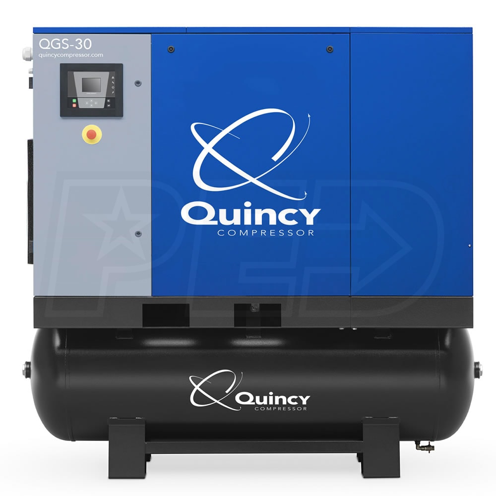 Quincy 4152016775 QGS 30HP 120Gallon Rotary Screw Compressor w/ Dryer