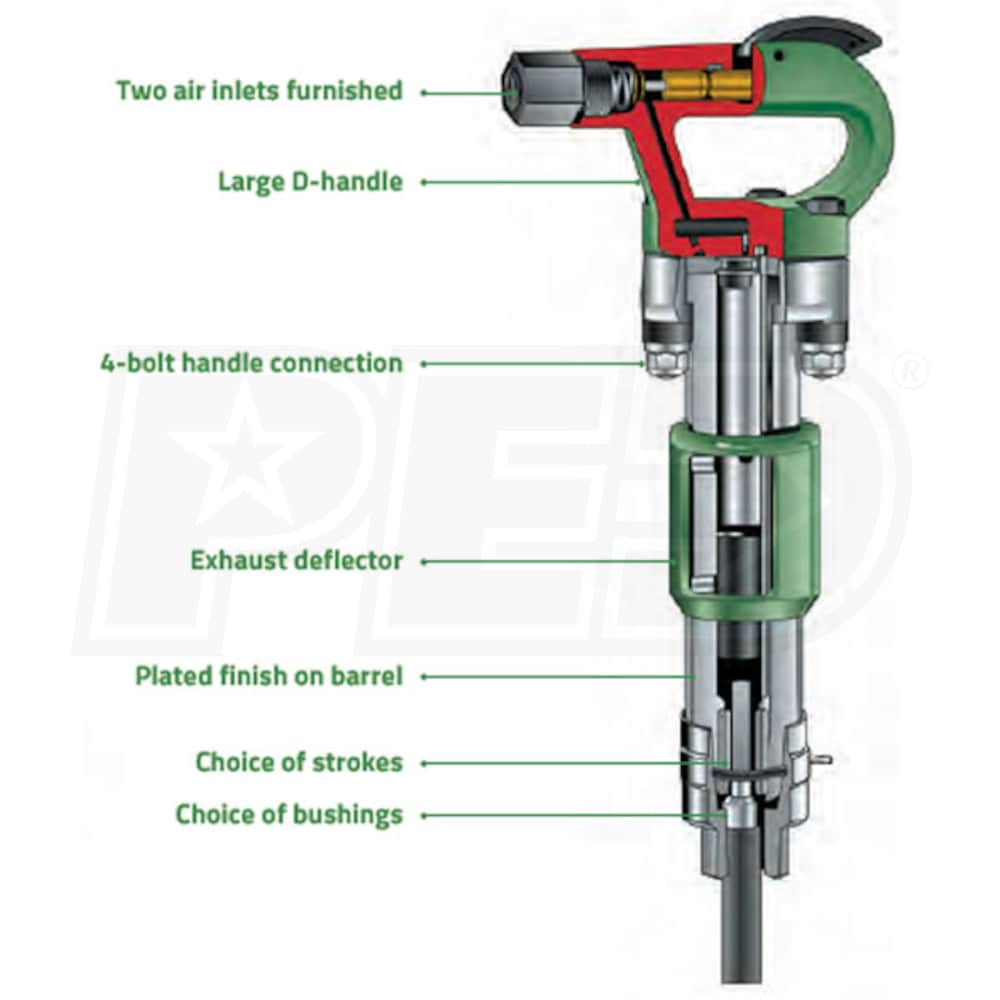 Sullair 68252241001 MCH3 Chipping Hammer .680 Round w/ Oval Retainer