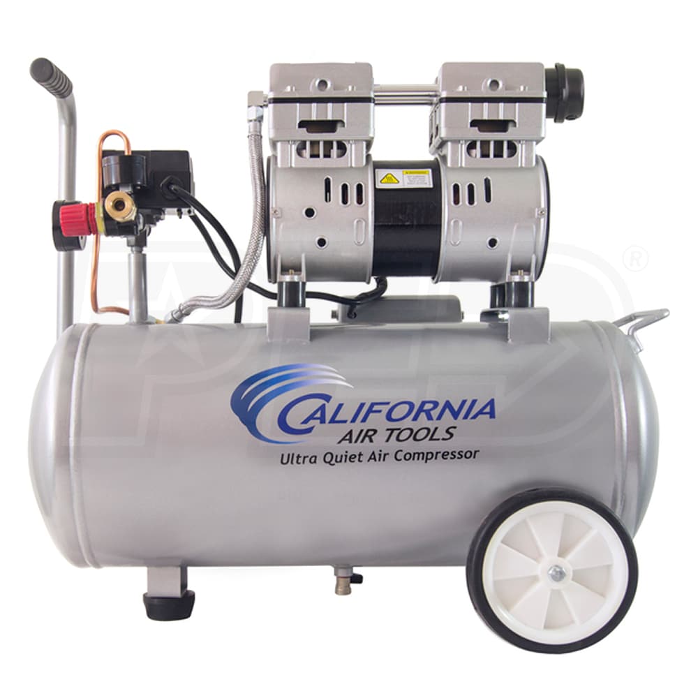 8 Gal Electric Air Compressor 1 HP Quiet Oil Free Overload Protector Dual Piston 