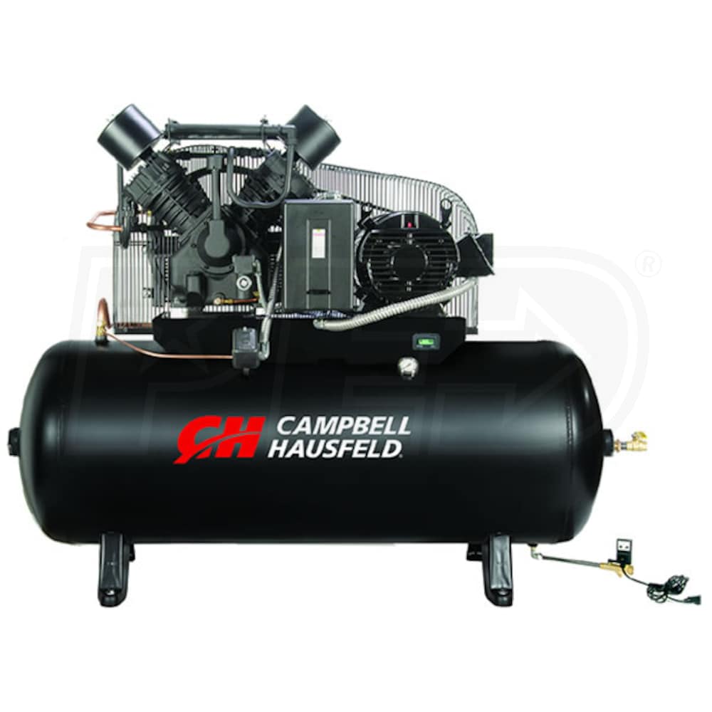 Campbell Hausfeld Ce8003fp Commercial 15 Hp 120 Gallon Two Stage Air Compressor 208v 3 Phase Fully Packaged [ 1000 x 1000 Pixel ]