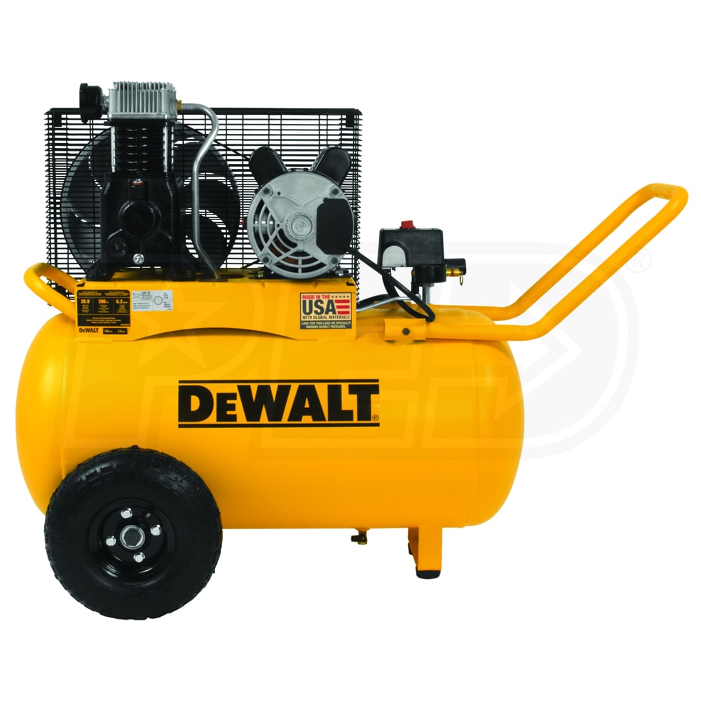 DEWALT Portable Air Compressor: Oil Free, 15 gal, Horizontal, 1.6 hp, 5 cfm  @ 90 psi, 120V AC, 15 A