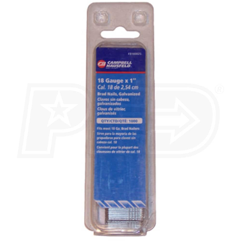 Campbell Hausfeld FB180025AV 1Inch Brad Nails 18 Gauge