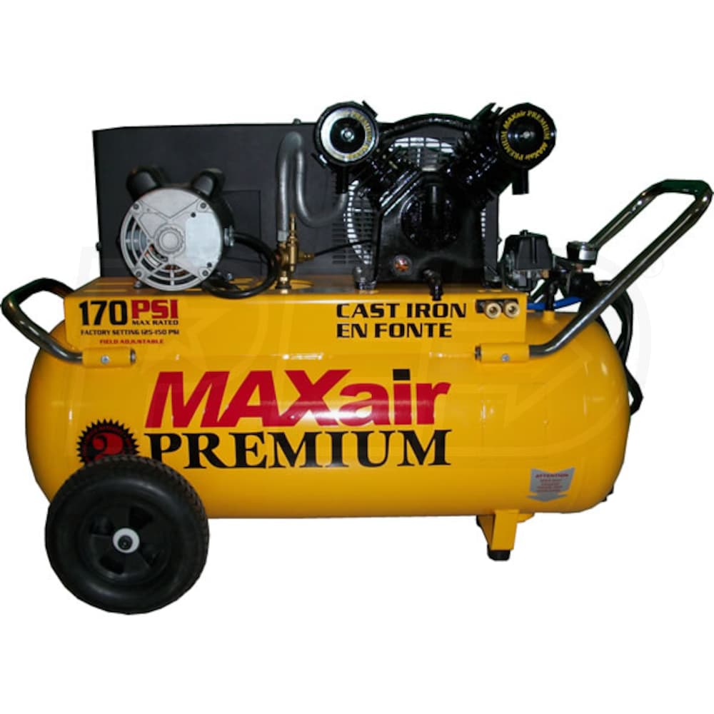 MAXair P4125H1MAP 3.2HP 25Gallon Belt Drive CastIron Air Compressor