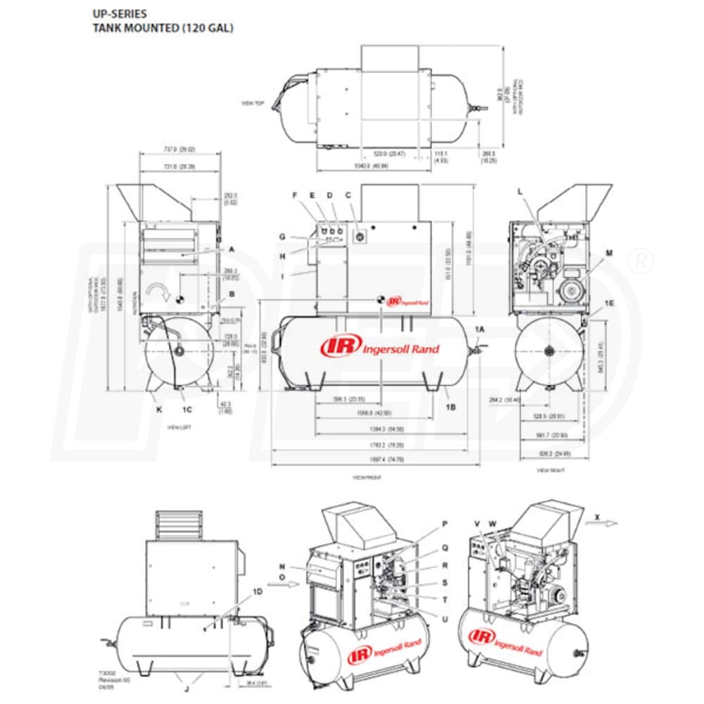 Ingersoll Rand UP65125.2003 5HP 80Gallon Rotary Screw Air