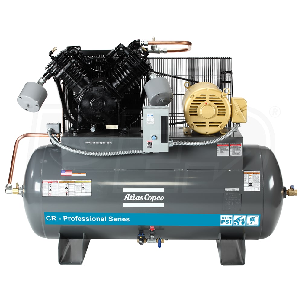 Aanpassen Geslaagd versneller Atlas Copco 2020040074 CR15-TS Professional 15-HP 120-Gallon Two-Stage  Packaged Air Compressor 460V 3-Phase