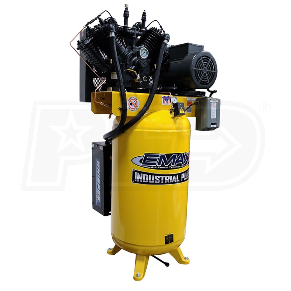 ردهة أمتياز علم  EMAX ESP10V080V1 Industrial Plus Silent 10-HP 80-Gallon Two-Stage Air  Compressor 208/230V 1-Phase
