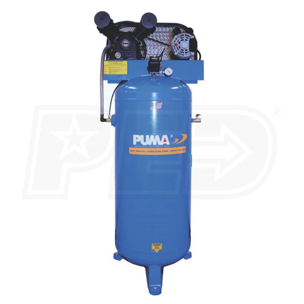 Puma 3-HP 60-Gallon (Belt Drive) Single-Stage Air Compressor (208/230V 1-Phase)