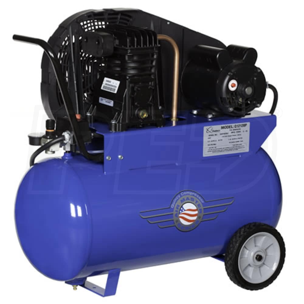 Quincy Q12120p Air Master 2 Hp 20 Gallon Belt Drive Single Stage Cast