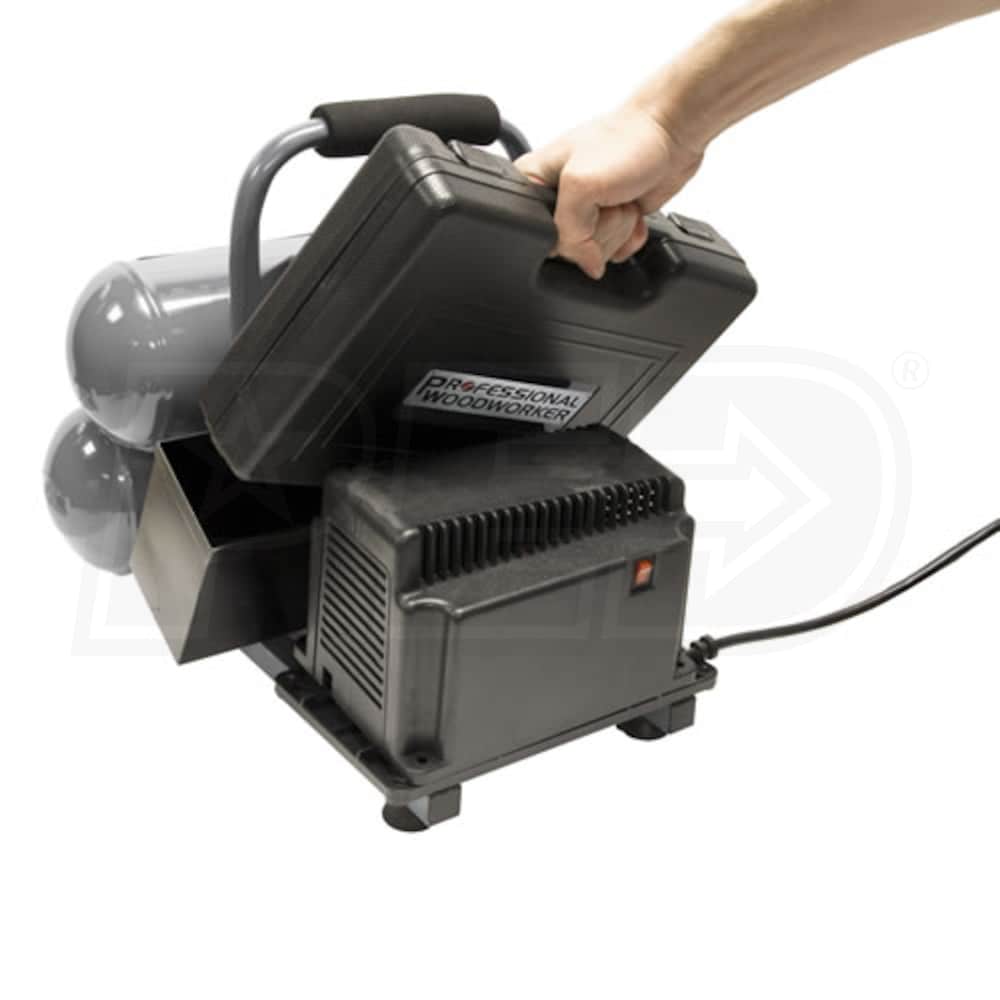 Professional Woodworker 8682 2Gallon Twin Stack Air Compressor w/ Brad