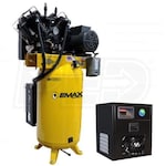 EMAX Industrial Plus Patented Silent Air 7.5-HP 80-Gallon Two-Stage Air Compressor w/ Dryer (230V 3-Phase)
