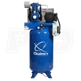 View Quincy QP Pro 7.5-HP 80-Gallon Pressure Lubricated Two-Stage Air Compressor (208V 3-Phase)