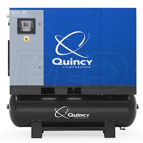 View Quincy QGS 30-HP 120-Gallon Rotary Screw Compressor w/ Dryer (208-230/460V 3-Phase)