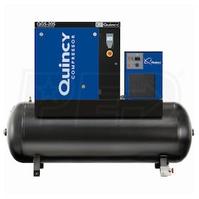 Quincy QGS 20S-HP 132-Gallon Rotary Screw Value Package Air Compressor w/ Dryer (208-230/460V 3-Phase)
