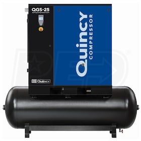 View Quincy QGS 25-HP 132-Gallon Rotary Screw Air Compressor (208-230/460V 3-Phase)