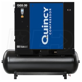 View Quincy QGS 30-HP 132-Gallon Rotary Screw Air Compressor w/ Dryer (208-230/460V 3-Phase)