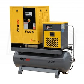 First Air FAS4U 5-HP 53-Gallon Rotary Screw Air Compressor w/ Dryer (460V 3-Phase 150PSI)