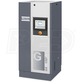 View Atlas Copco GA30 VSD+ 40-HP Variable Speed Rotary Screw Air Compressor (460V 3-Phase)