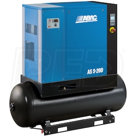 ABAC AS-B - 10-HP 131-Gallon Rotary Screw Air Compressor w/ Dryer (208-230/460V 3-Phase 150 PSI)