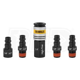 DeWalt Pro 1/4" NPT High Flow 5-Piece Coupler & Plug Set