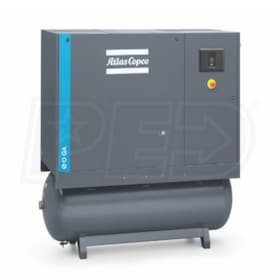 View Atlas Copco GA15 WorkPlace 20-HP 132-Gallon Rotary Screw Air Compressor w/ Dryer (208-230/460V 3-Phase)