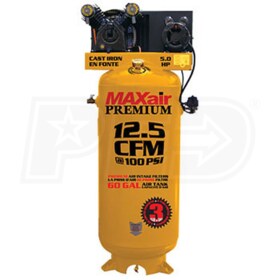 MAXair 5-HP 60-Gallon Single-Stage Air Compressor (208/230V 1-Phase)