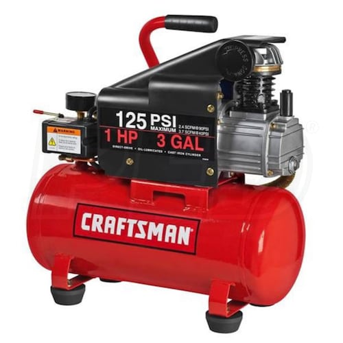 Craftsman 15310 1-HP 3-Gallon Horizontal Air Compressor with Hose