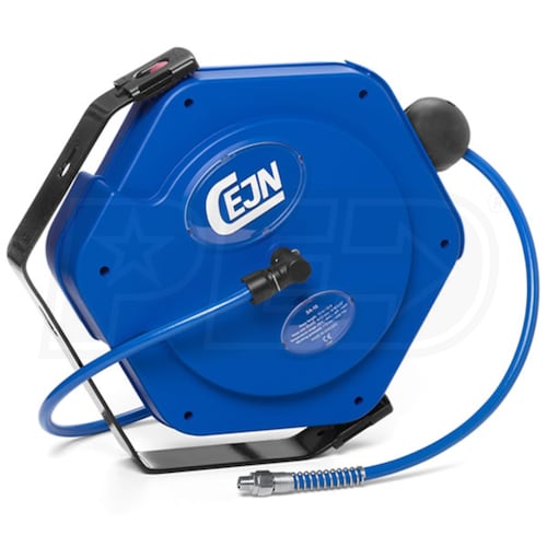 CEJN 19-911-5121 Industrial Air Hose Reel with Polyurethane Reinforced PUR  Hose 3/8-Inch x 46