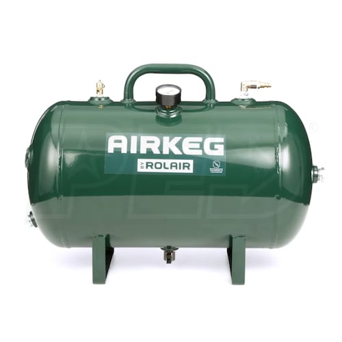 Rolair AIRKEG2 Heavy Duty 10 Gallon Portable Steel Auxiliary Air Storage Tank 