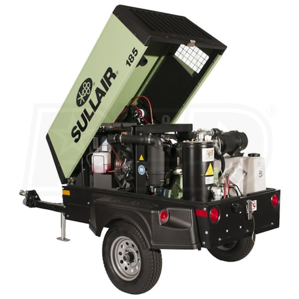 Sullair 02250218-157 185 49-HP Trailer-Mounted Rotary Screw Air