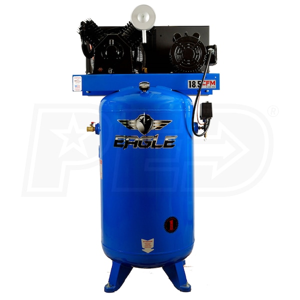 Voorganger Ongeschikt Premier Eagle 5180V2-CS 5-HP 80-Gallon Two-Stage Air Compressor 208/230V 1-Phase