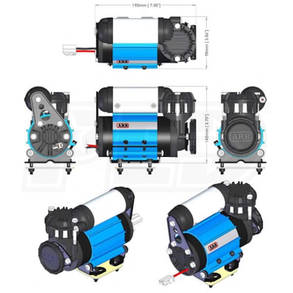 ARB 4x4 High Flow Air Compressor 12v Tyre Inflation Kit inc Hose & Gauge  CKMA12
