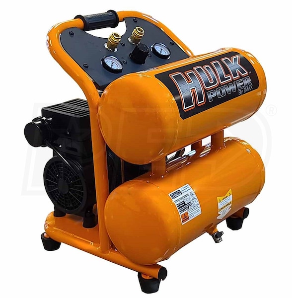 Hulk Power 1-HP 4-Gallon Twin Stack Silent Air Compressor